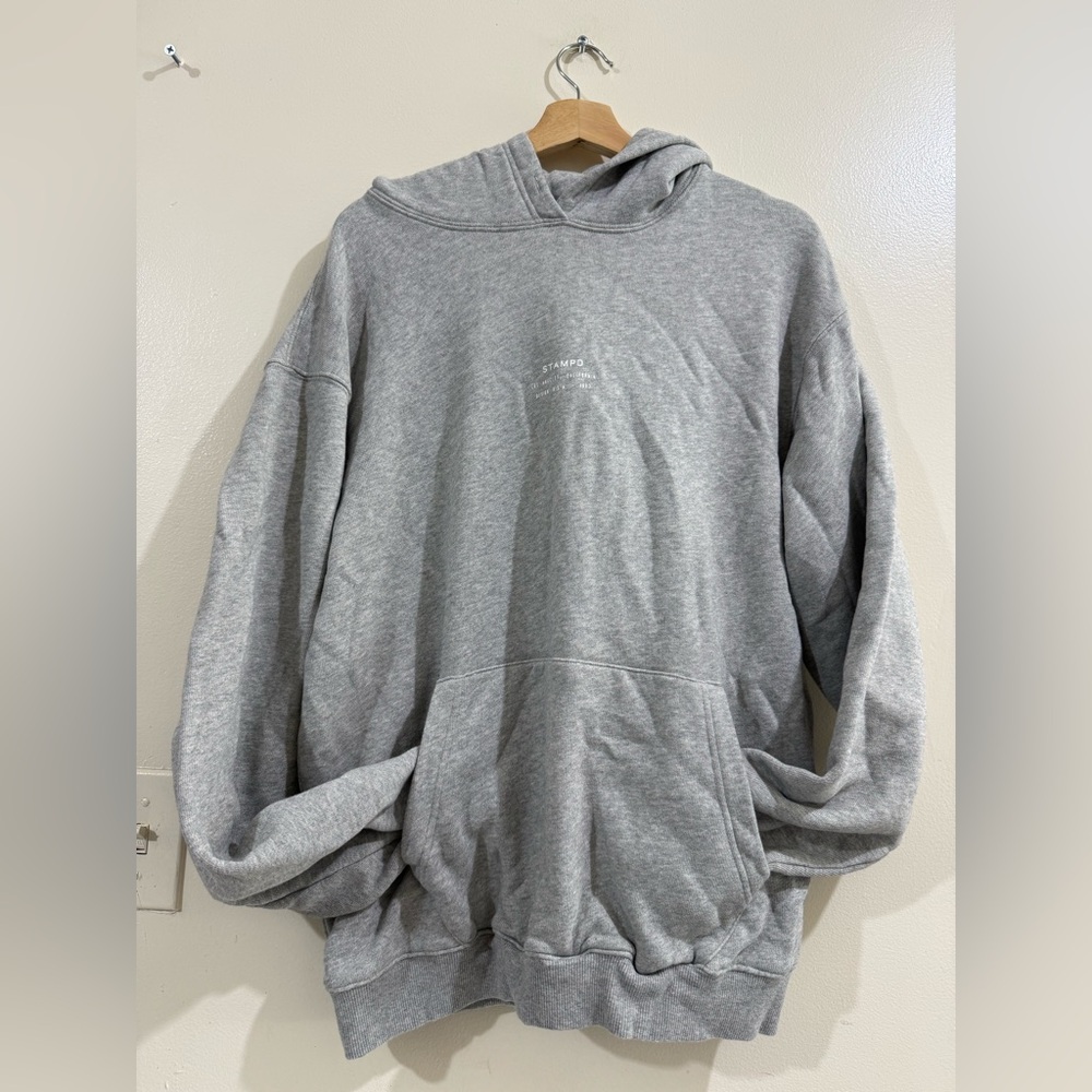 Stampd Heather Gray Minimal Logo Pullover Hoodie